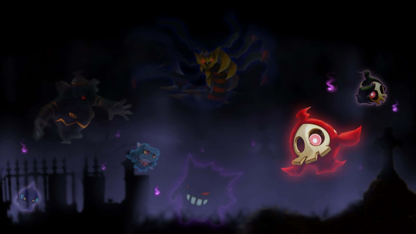 Eerie Encounter With Ghost Pok Mon Wallpaper