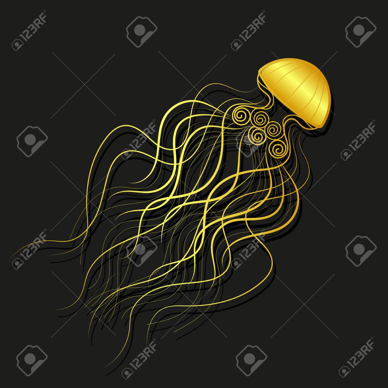 Medusa Sketch On Black Background Vector Illustration Stock Photo 1300x1300