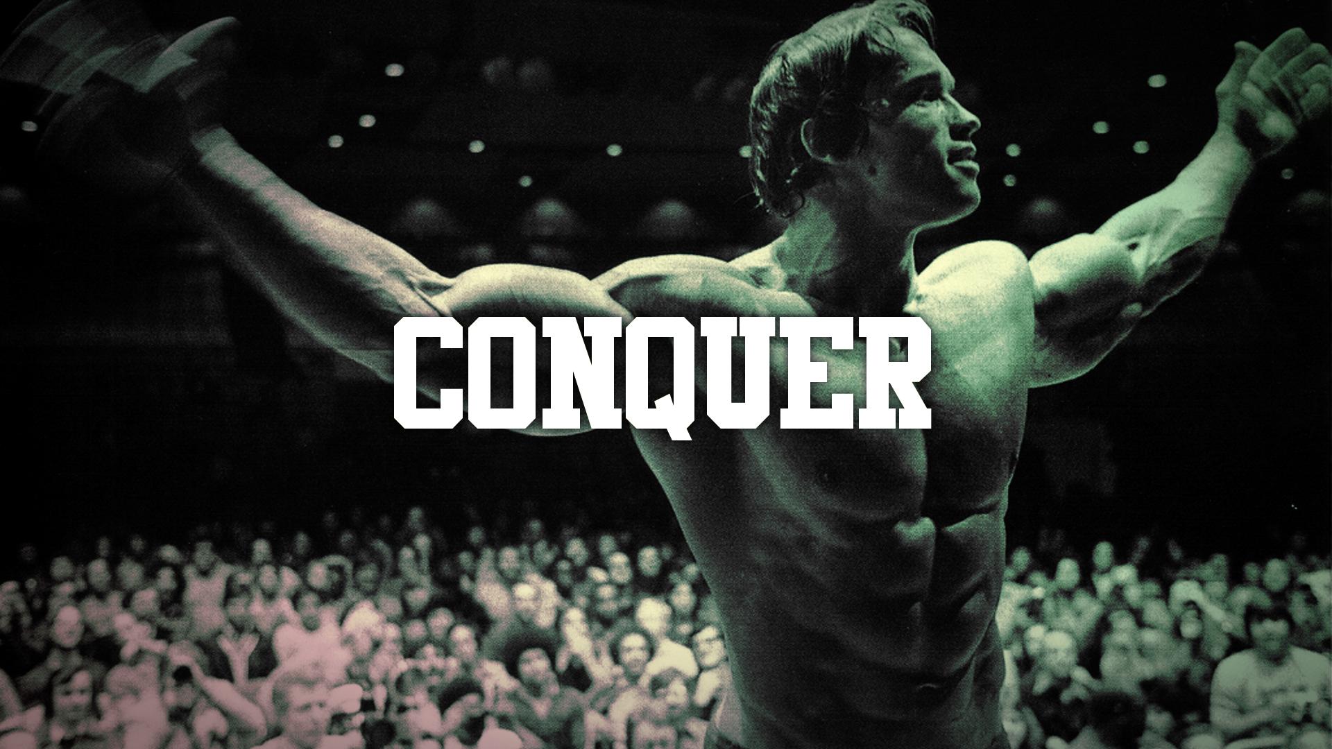 Arnold Schwarzenegger Conquer Muscle Bodybuilding Wallpaper Background