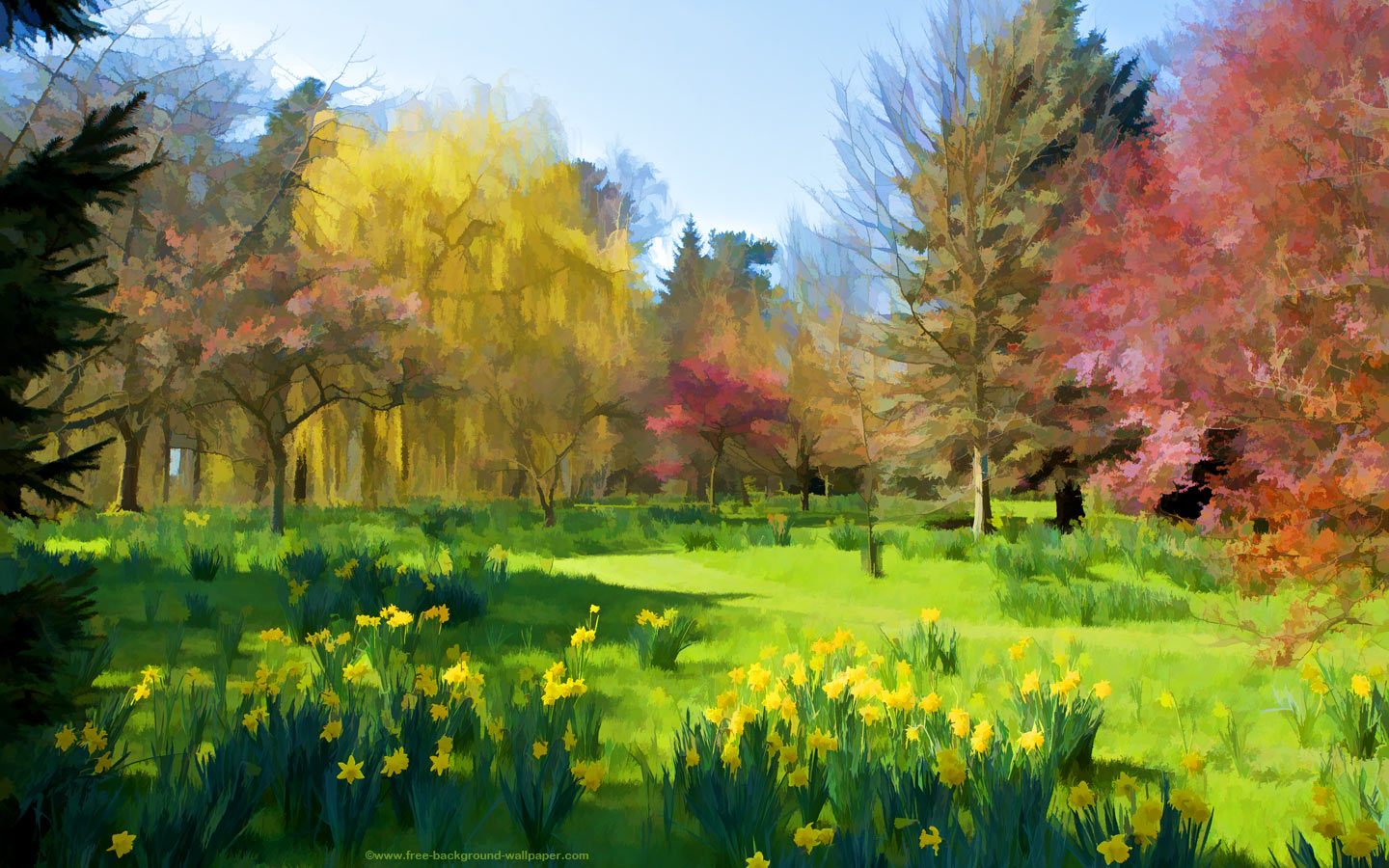 Gardens In Spring Artistic Background Wallpaper Pixels