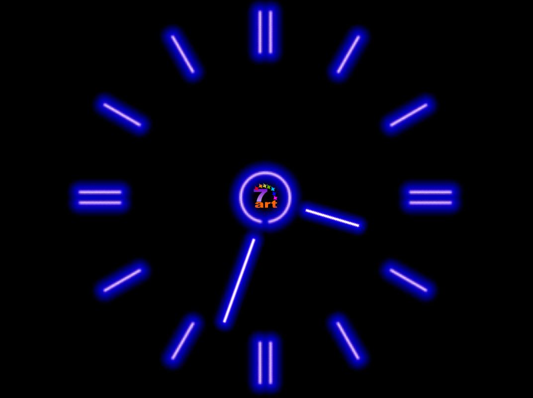 Bright neon colors on black background of this cute Fluorescent Clock 1072x800