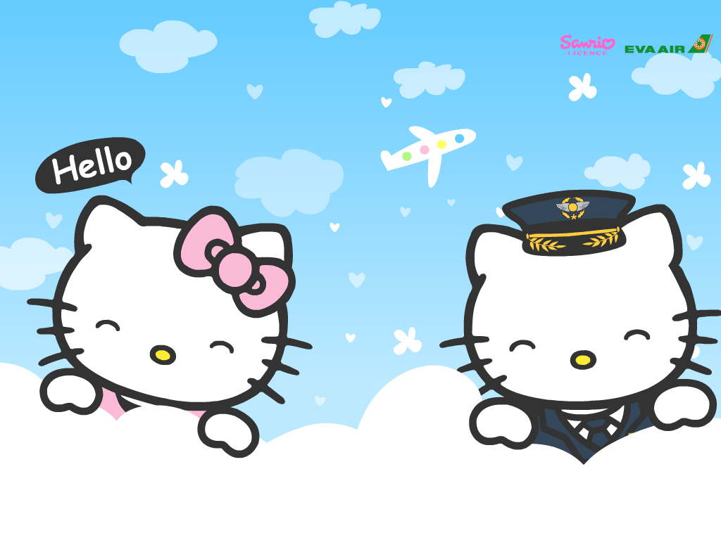 Hello Kitty And Daniel Wallpaper In The Clouds Kawaii