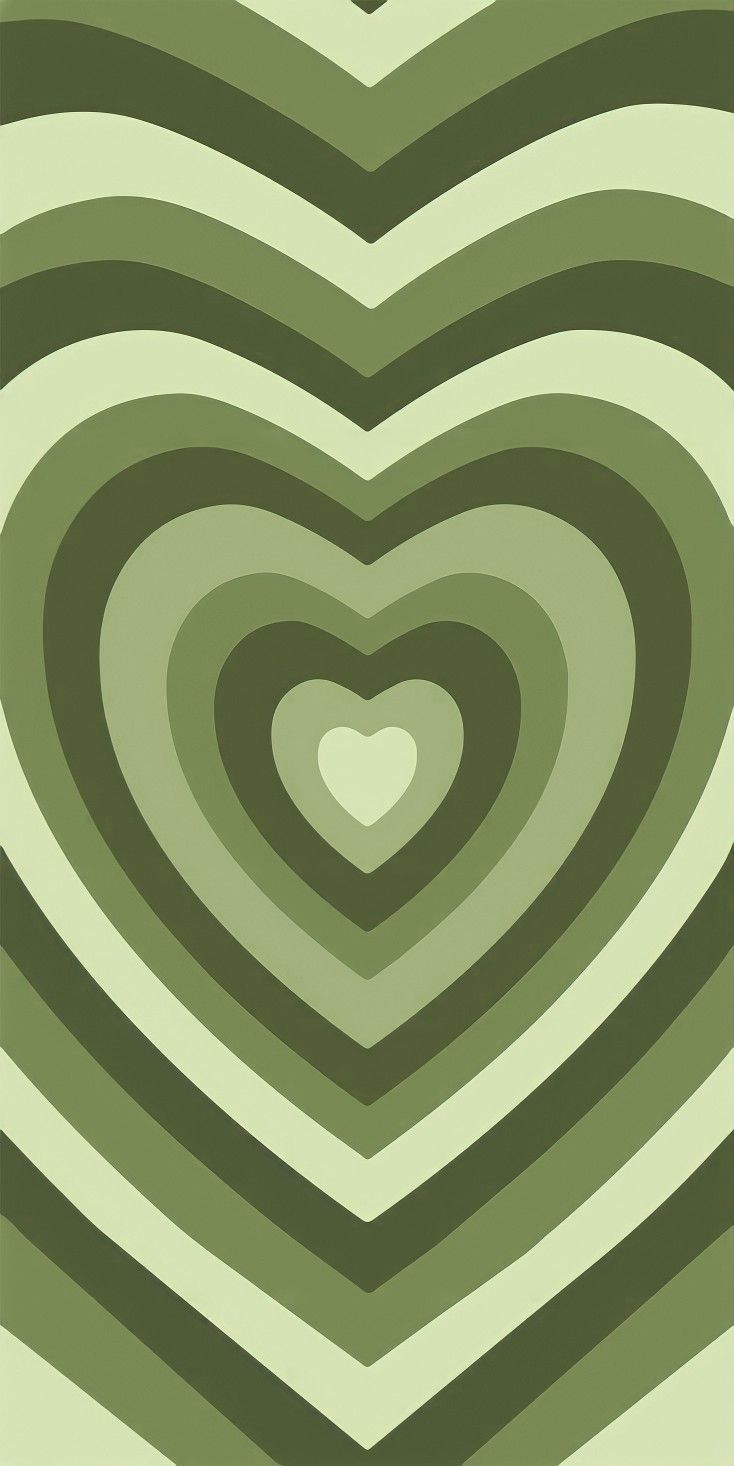 Green Hearts Aesthetic Wallpaper