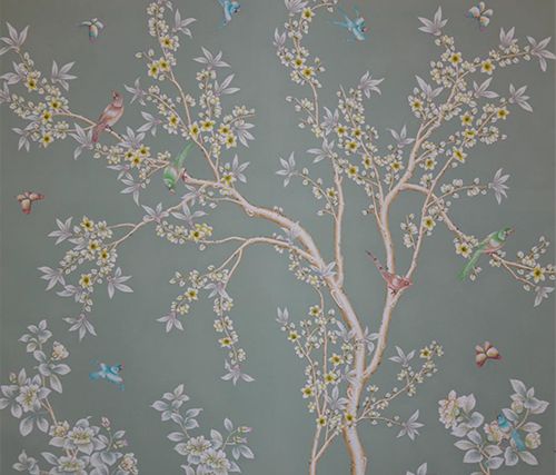Aerin Lauder S Gracie Studio Chinoiserie Inspired Bedroom Wallpaper