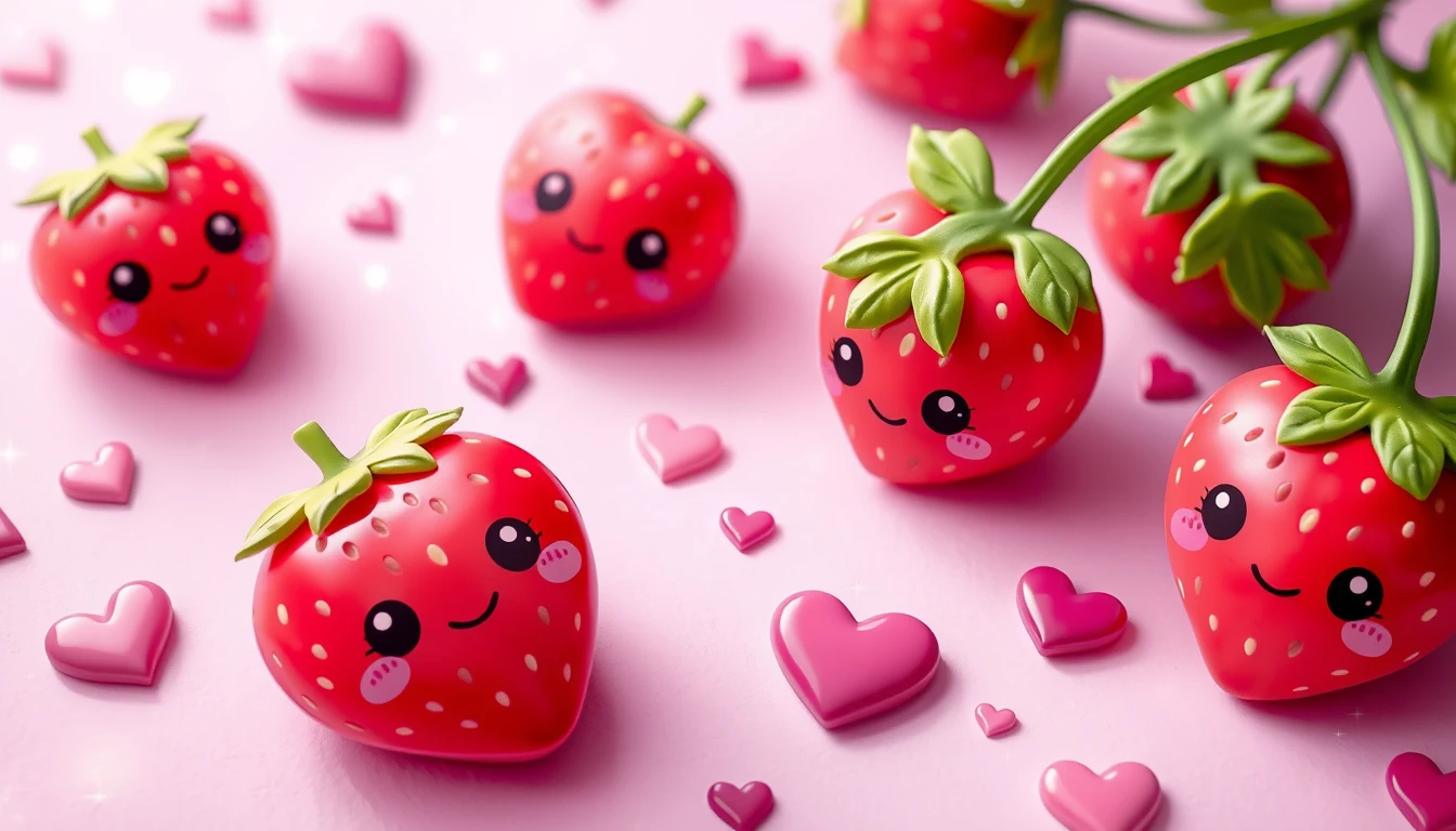 Kawaii Strawberry Wallpaper