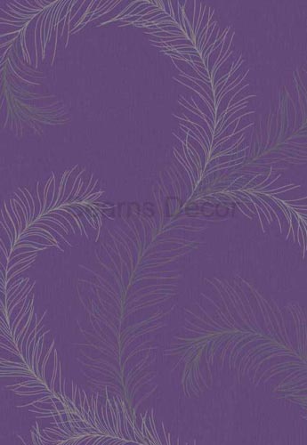 Feathers Wallpaper Purple Silver By Debona Searns Decor