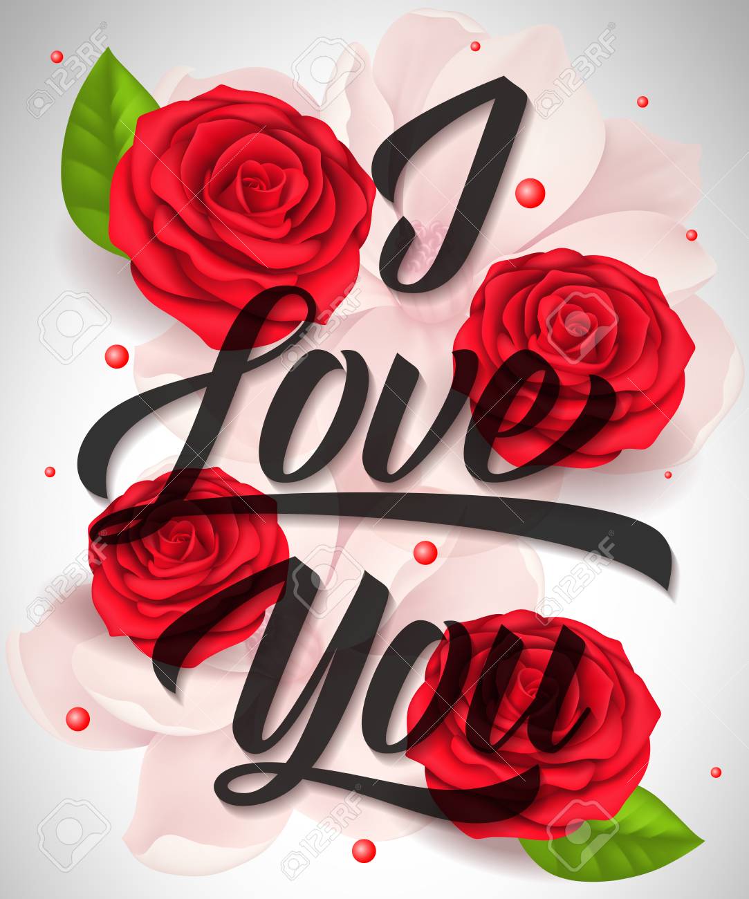 Free download I Love You Lettering With Blossoms And Roses ...