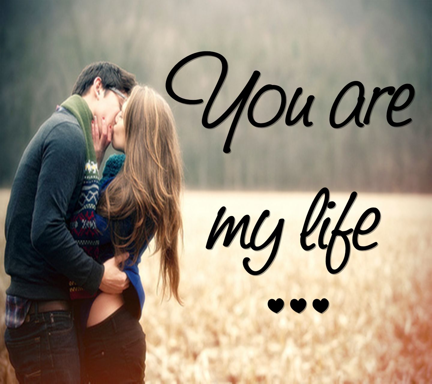 Love Couple Kiss With Quotes Image Get