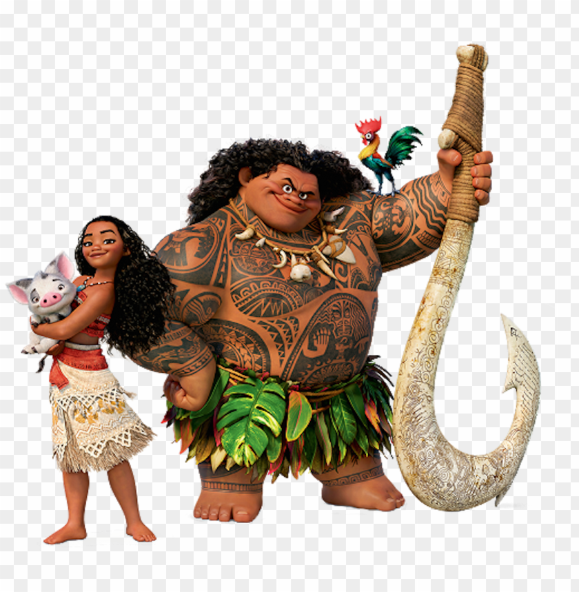 Moana Promo Maui Pua And Hei Png Image With