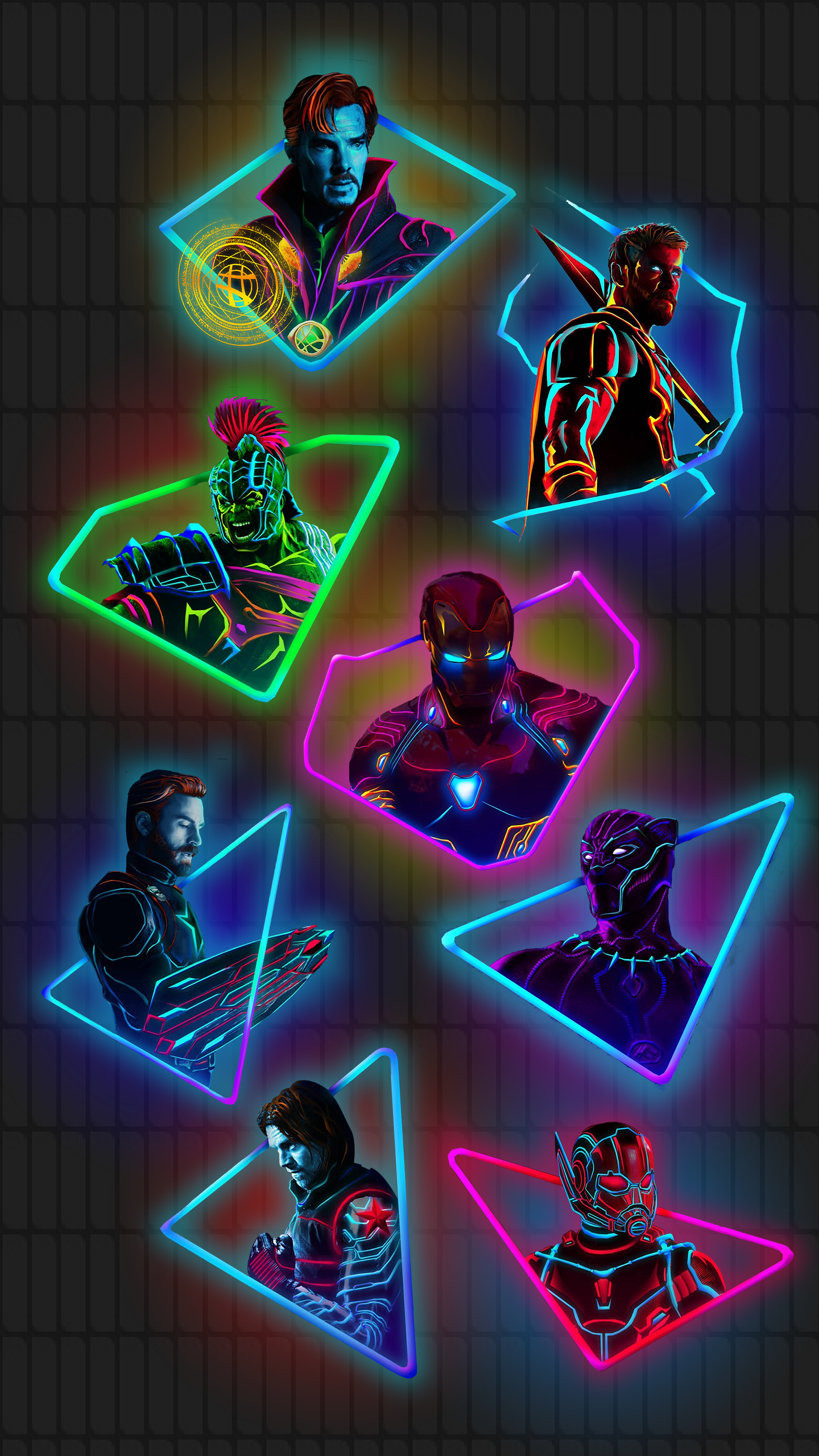 My Edit Of The Neon Marvel Characters Original Art By Aniket