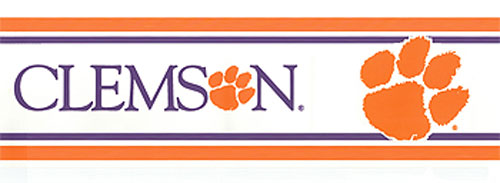 Clemson Tigers Prepasted Border   College Wallpaper Border Roll 500x183