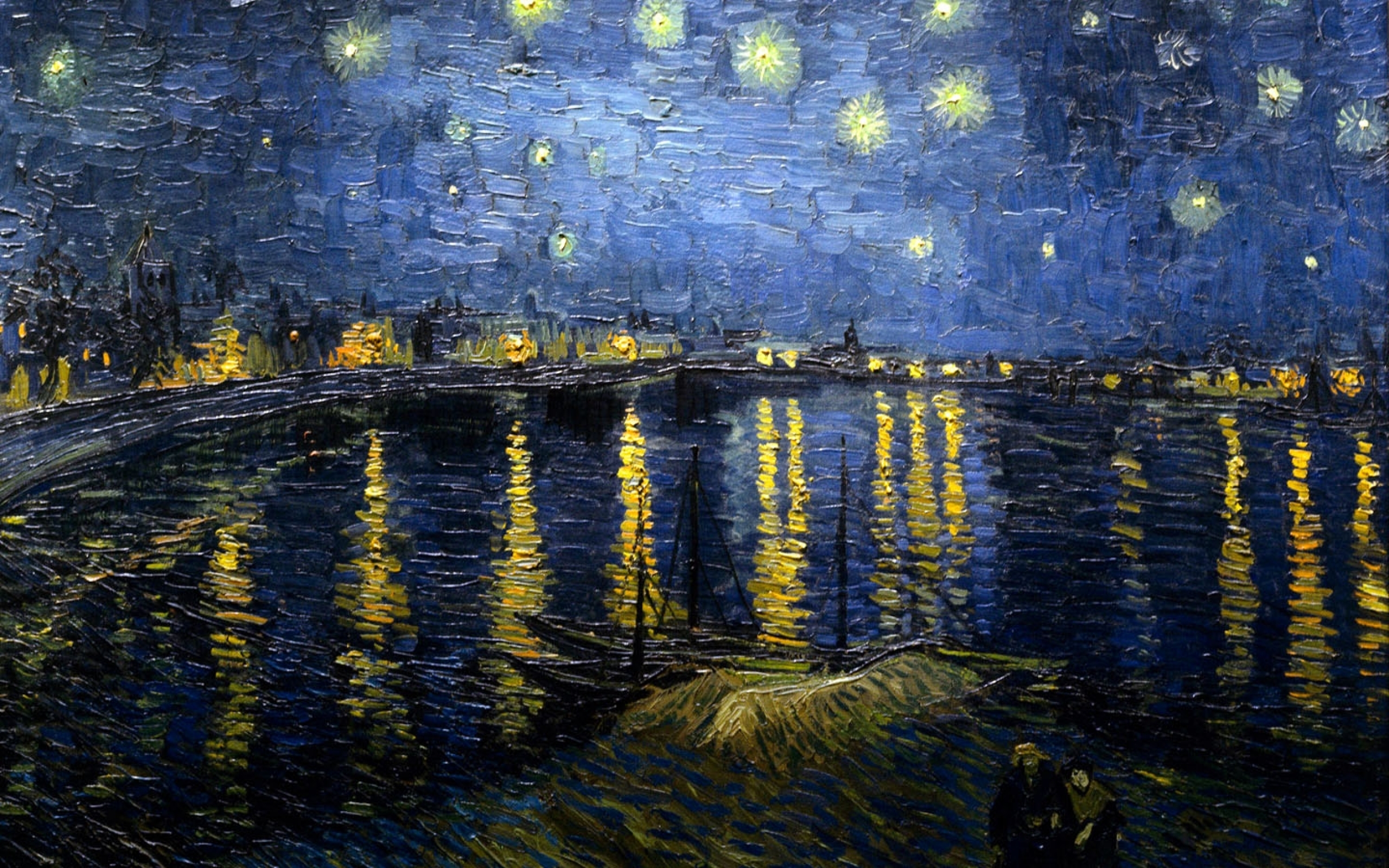 Gogh Starry Night Over The Rhone Wallpaper Art HD