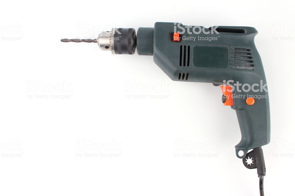 Electric Drill Isolated On White Background Stock Photo