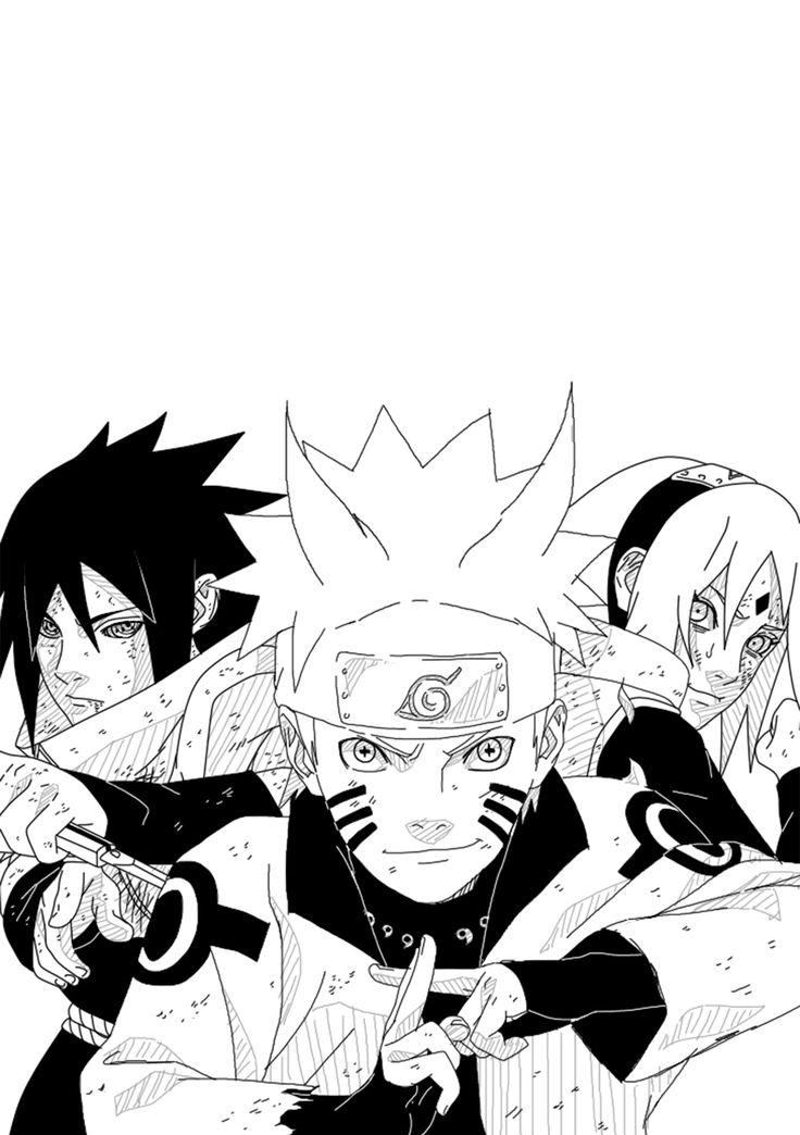 Naruto Sasuke And Sakura Illustration Shippuuden Manga