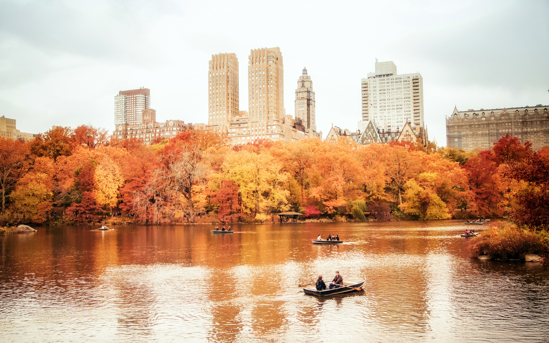 Usa Manhattan Nyc New York City Central Park Autumn Wallpaper