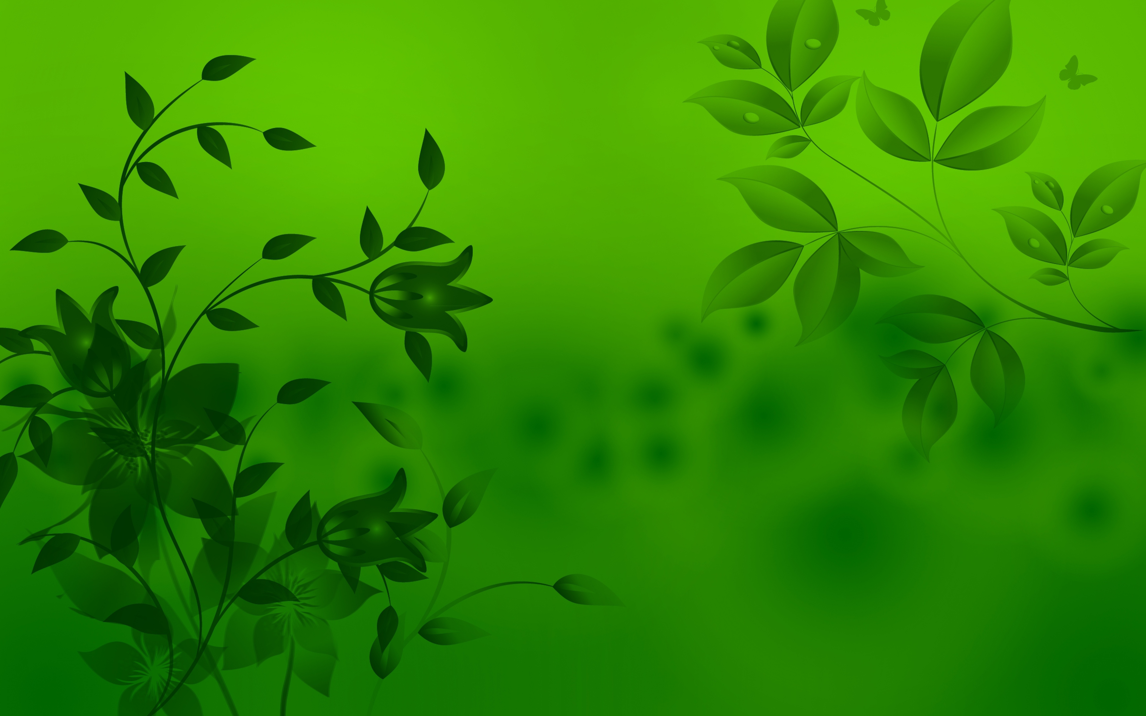 Free download HD Wallpaper with Leaves Image and Green Background HD