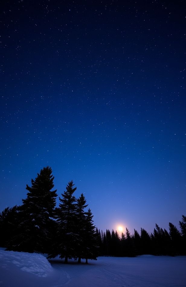 Winter Night Sky Wallpaper