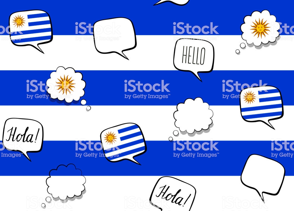 Free Download Seamless Background With Flag Of Uruguay And Speech