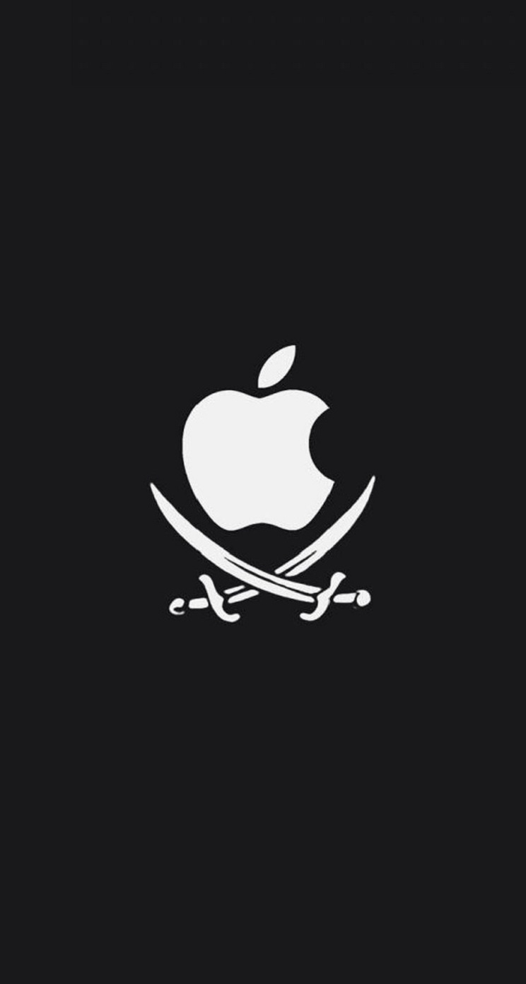 iPhone 5 Wallpaper Apple logo pirate parallax