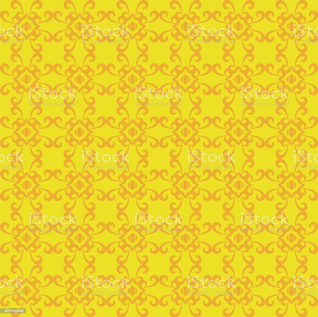 Retro Seamless Wallpaper Background Vintage Yellow Spiral Curve