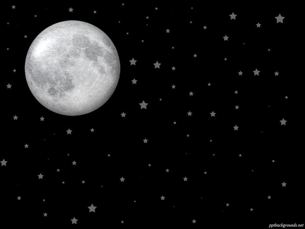 Free Full Moon With Stars Backgrounds For PowerPoint   Science PPT