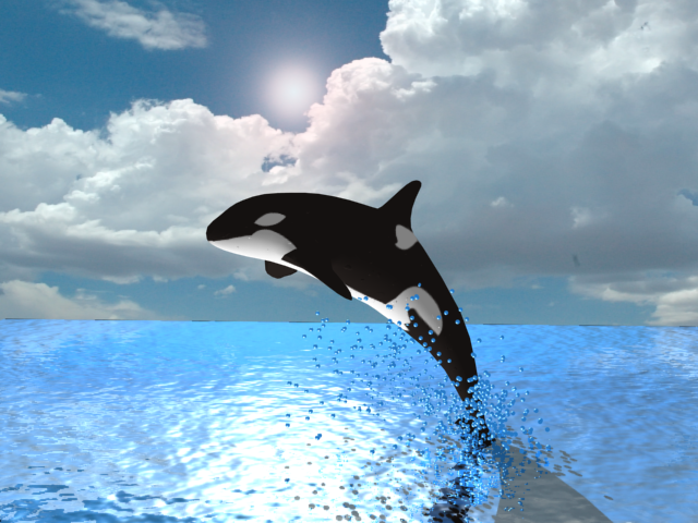 3d Studio Max Killer Whale With Background Plete