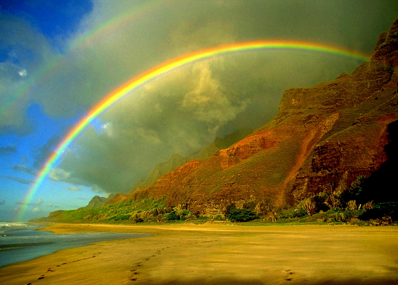 Beautiful Rainbow Nature Mountain HD Wallpaper Full