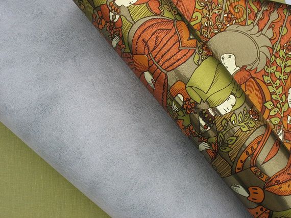 Reduced Fabulous Fabric Backed Vintage Wallpaper By Thefabricscore