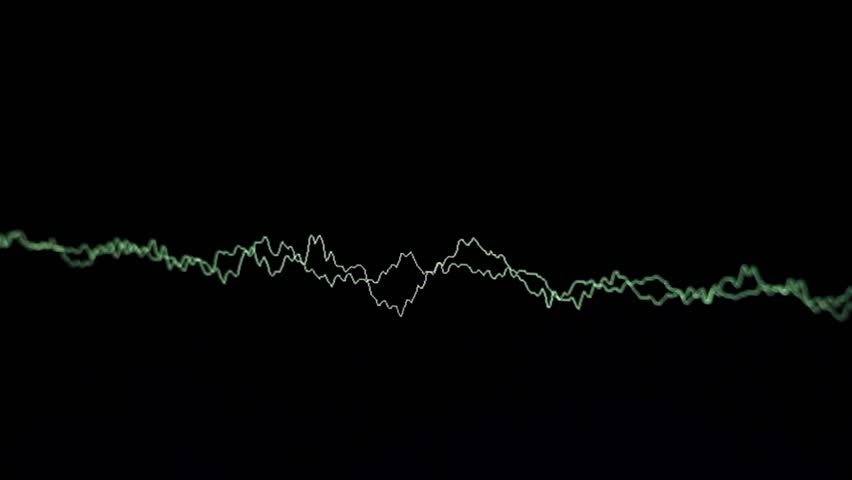Green Audio Waves Isolated On Black Background Music Stock