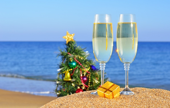 Wallpaper Holiday New Year Sea Ocean Christmas Beach Sand Wine