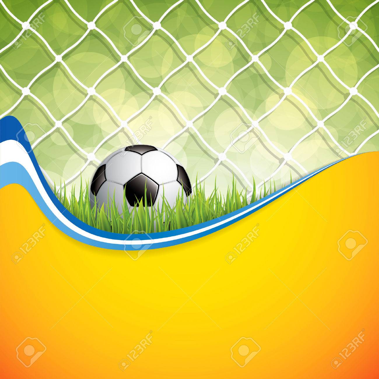 Soccer Ball On Grass Background Vector Royalty Cliparts