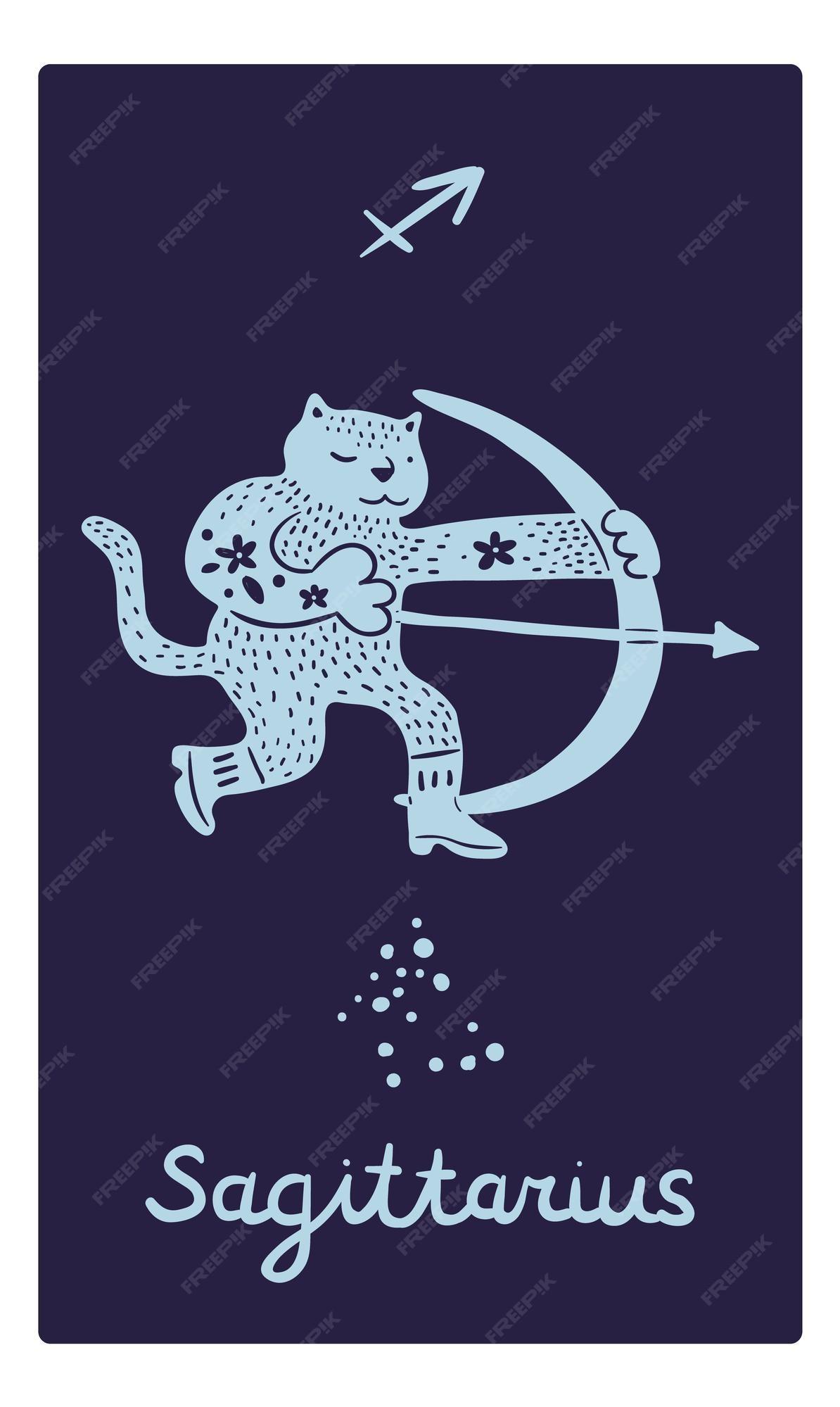 Premium Vector Zodiac Sign Card Sagittarius Constellation