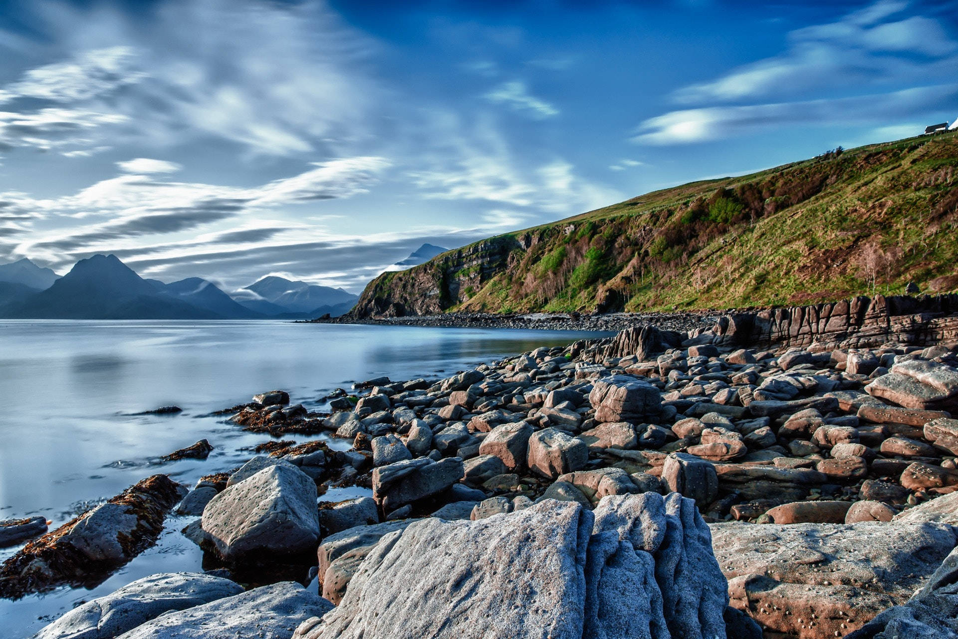 Hill Rocks In The Sea Wallpaper