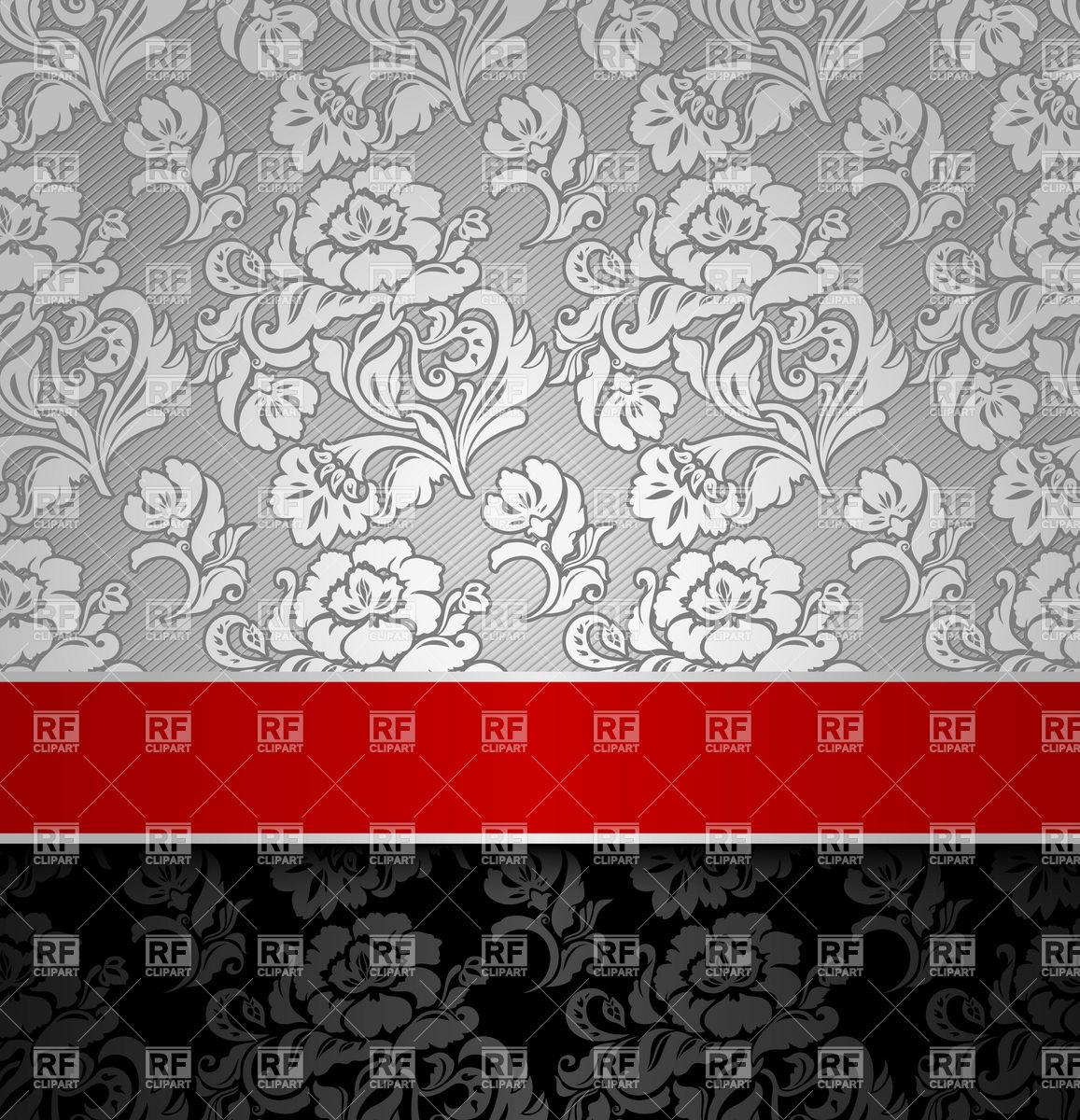 Seamless grey victorian wallpaper with red border download royalty 1157x1200