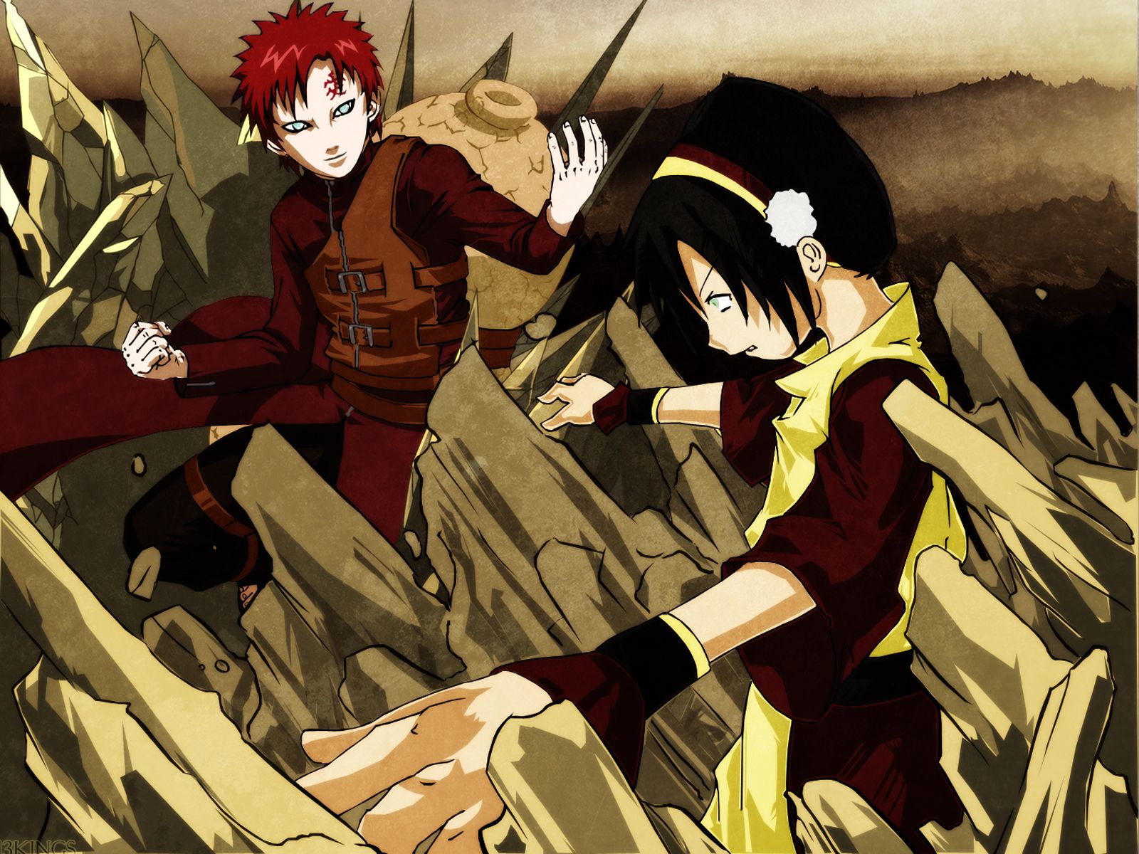 Anime Crossover Toph Beifong Avatar The Last Airbender Gaara