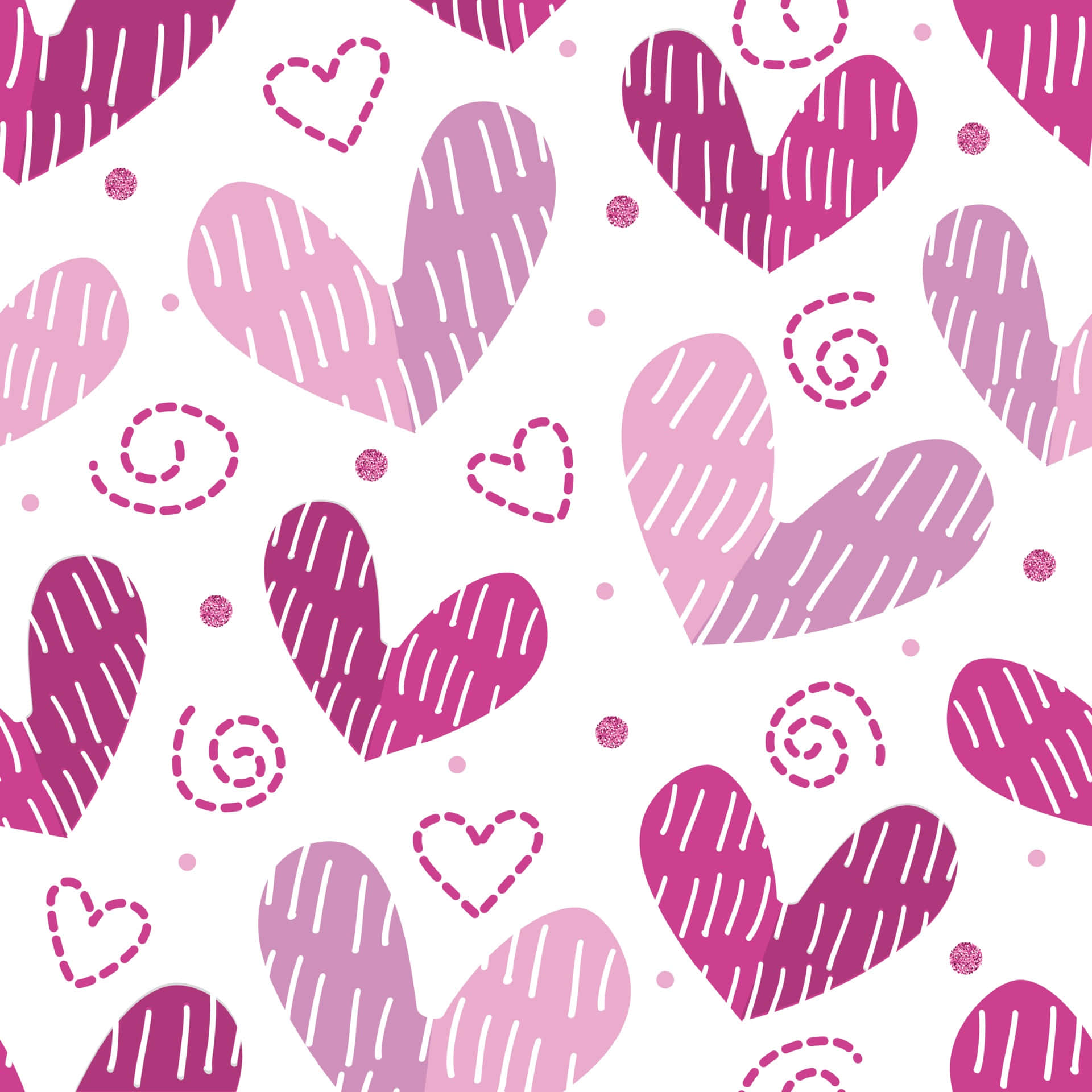 Glitter Pink Hearts X Wallpaper
