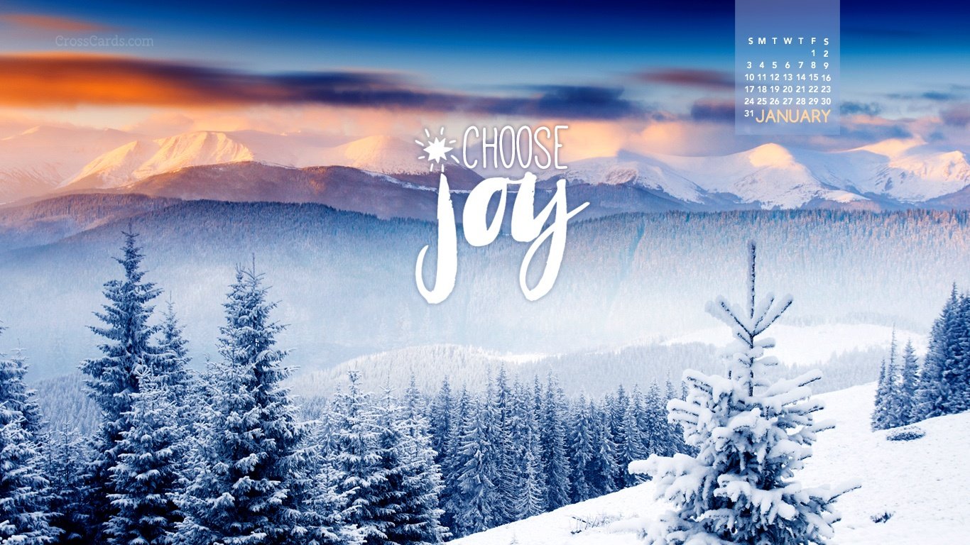 January Choose Joy Desktop Calendar Wallpaper