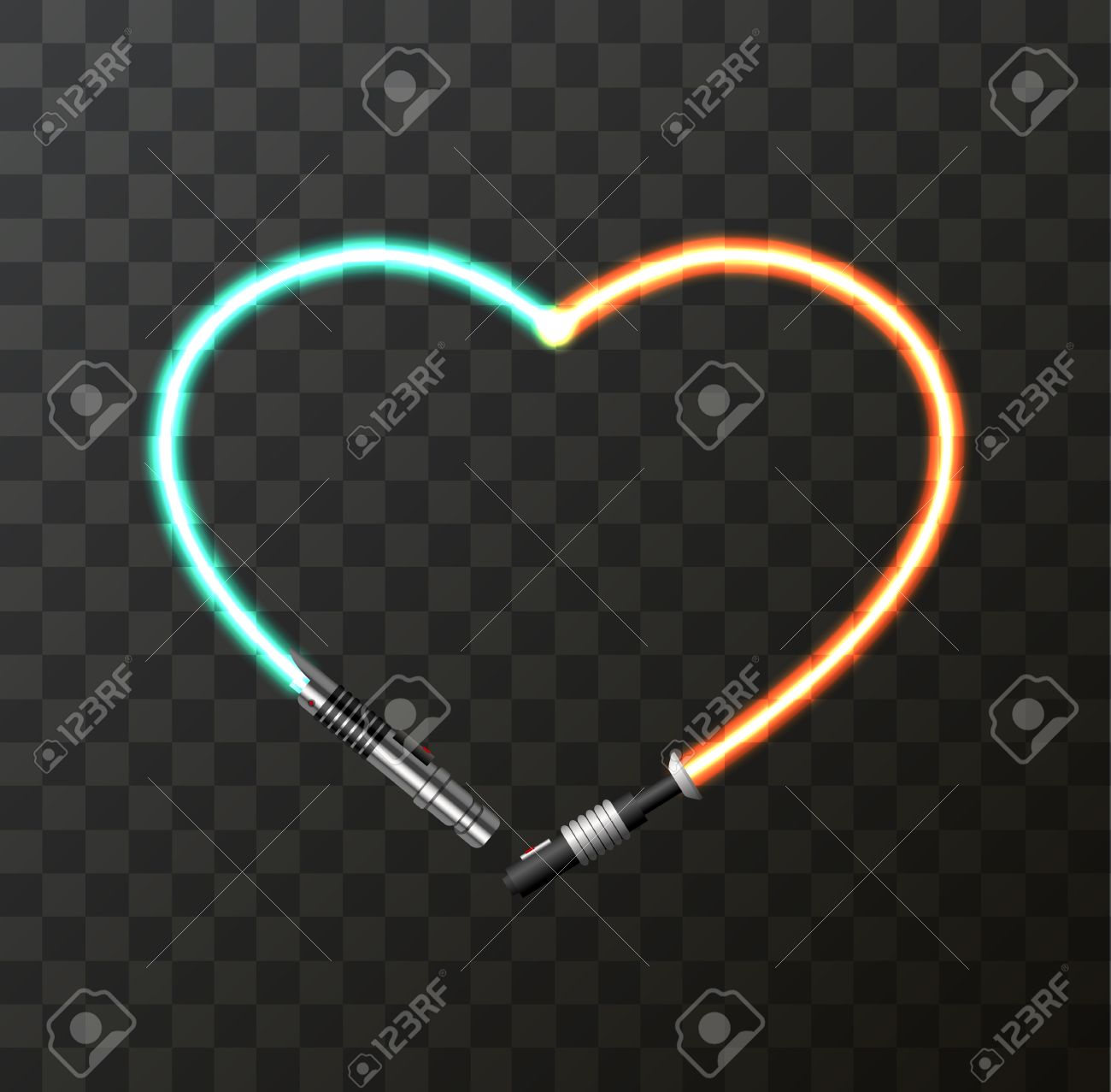 Vector Modern Concept Heart And Lightsaber For Valentines Day