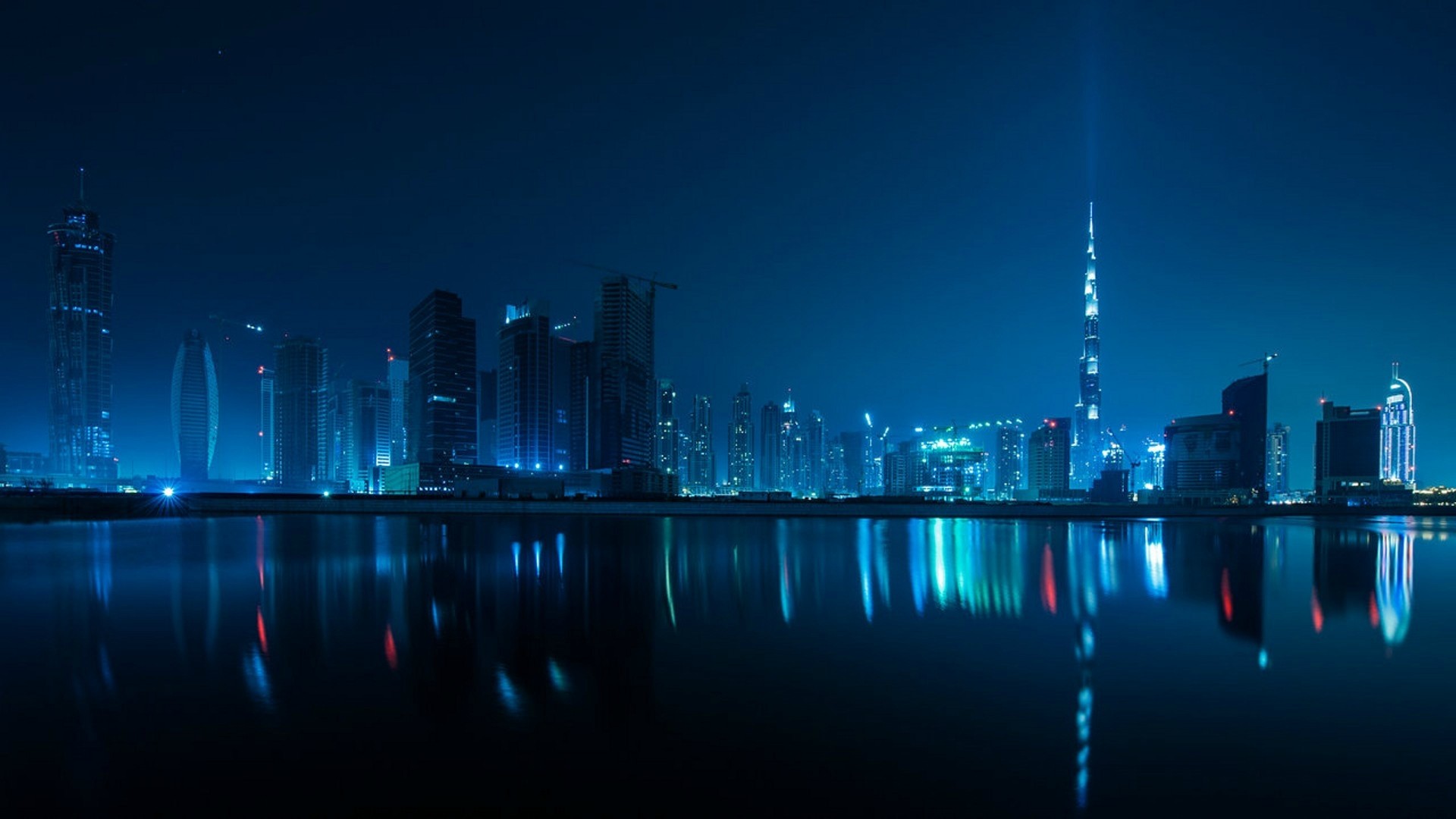Dubai Skyline at night Photo by Sebastian Opitz wallpapers
