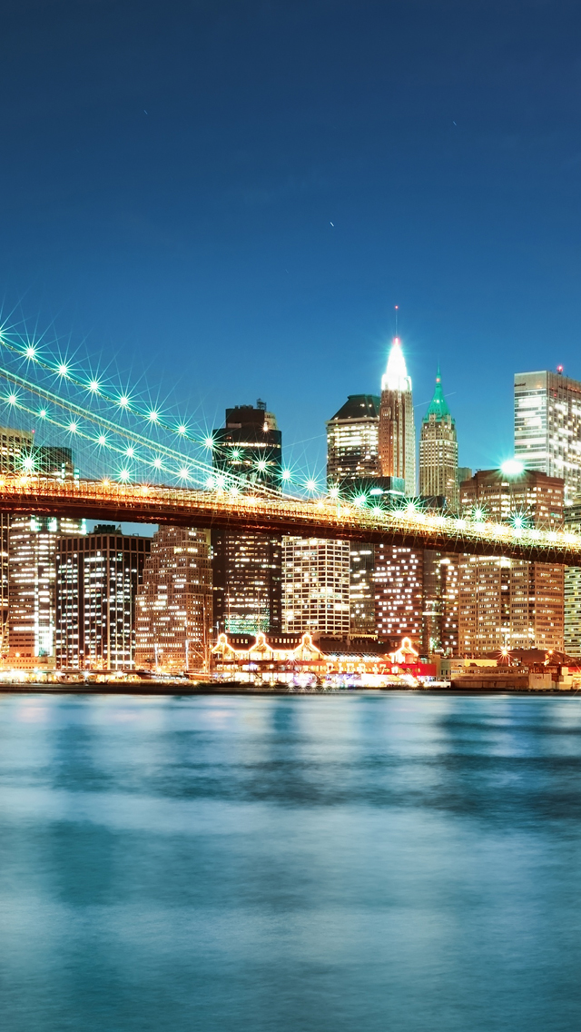 New York City Night Lights iPhone 5s Wallpaper