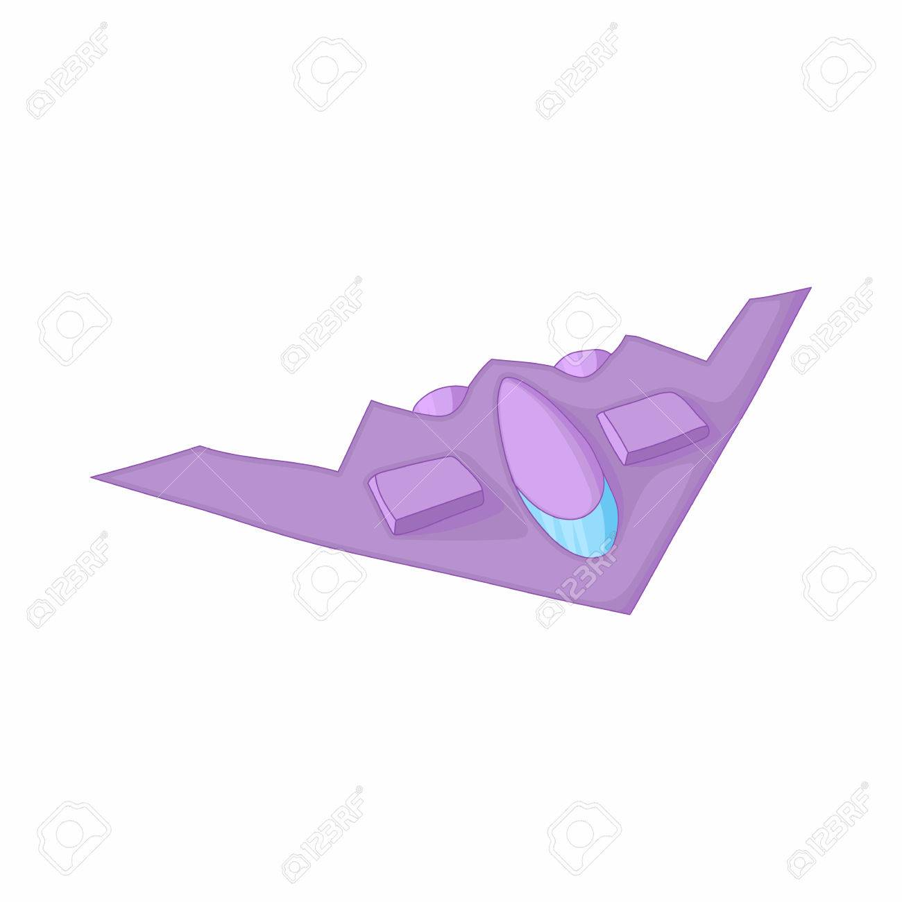Stealth Bomber Icon In Cartoon Style On A White Background Royalty