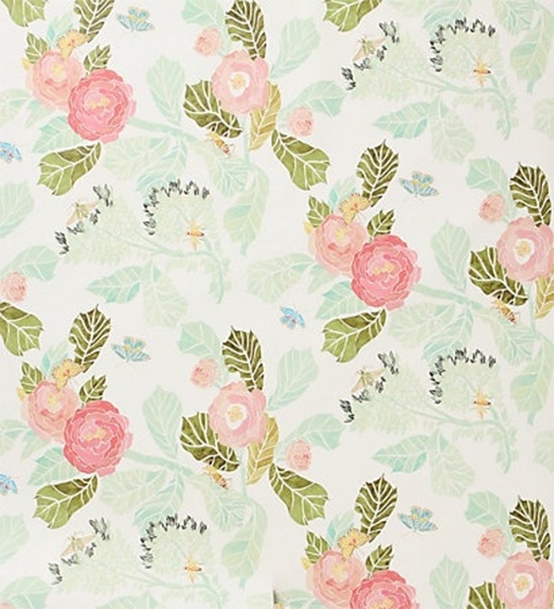 mint pink vintage flowers wallpaper printPeonies Wallpapers Powder