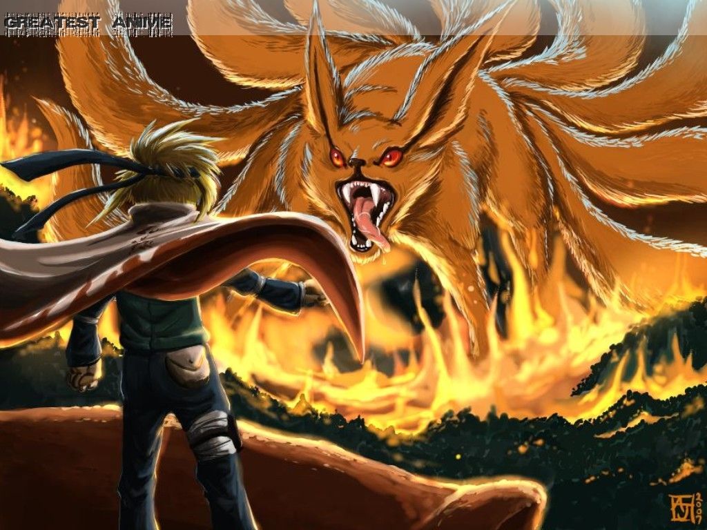 Naruto Shippuden Battle Between Nine Tails And Fourth Hokage