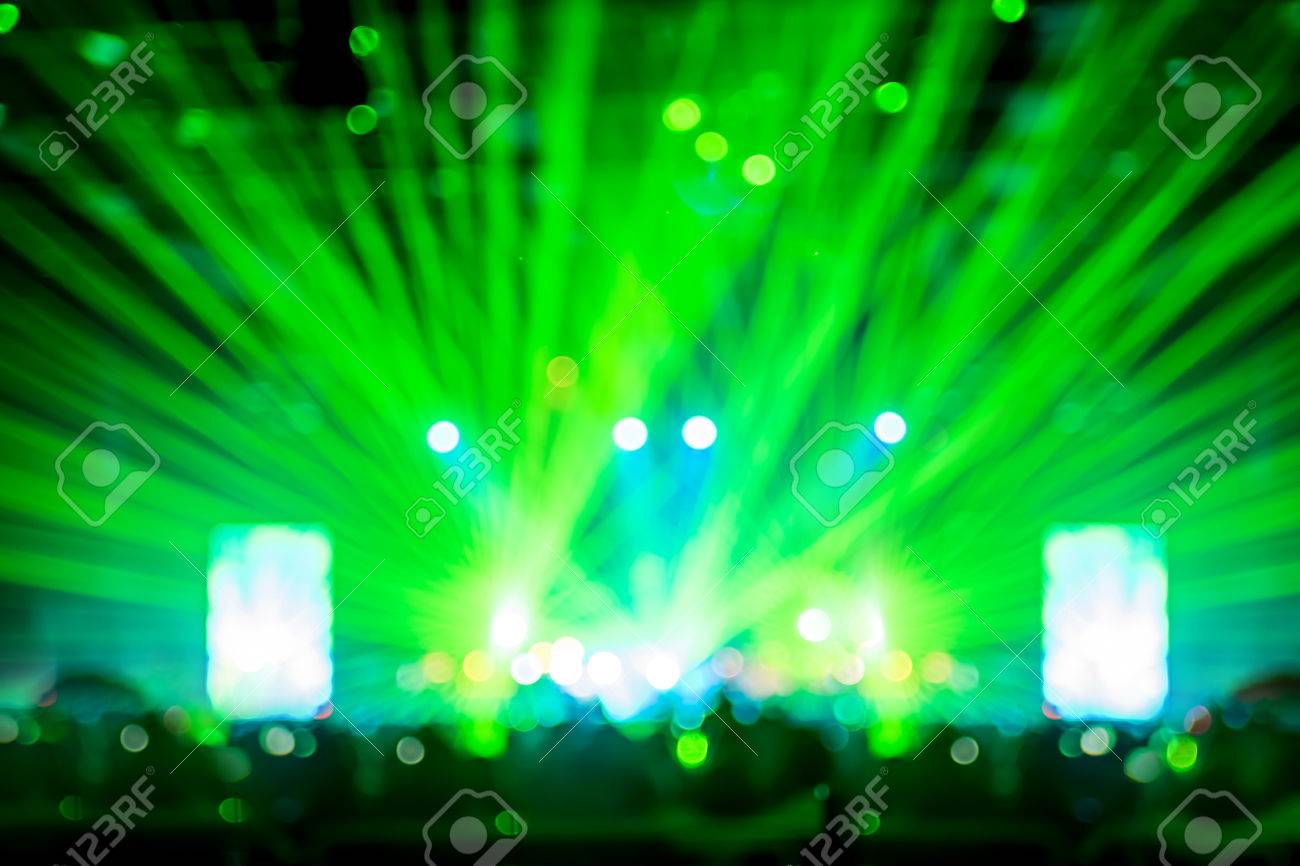 Blurred Background Bokeh Lighting In Concert With Audience