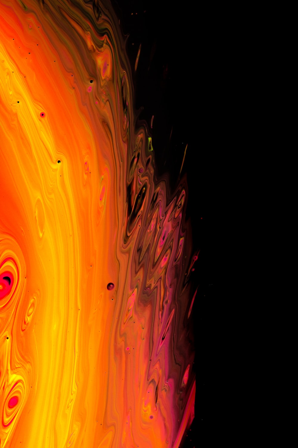 Orange And Black Abstract Painting Photo Image