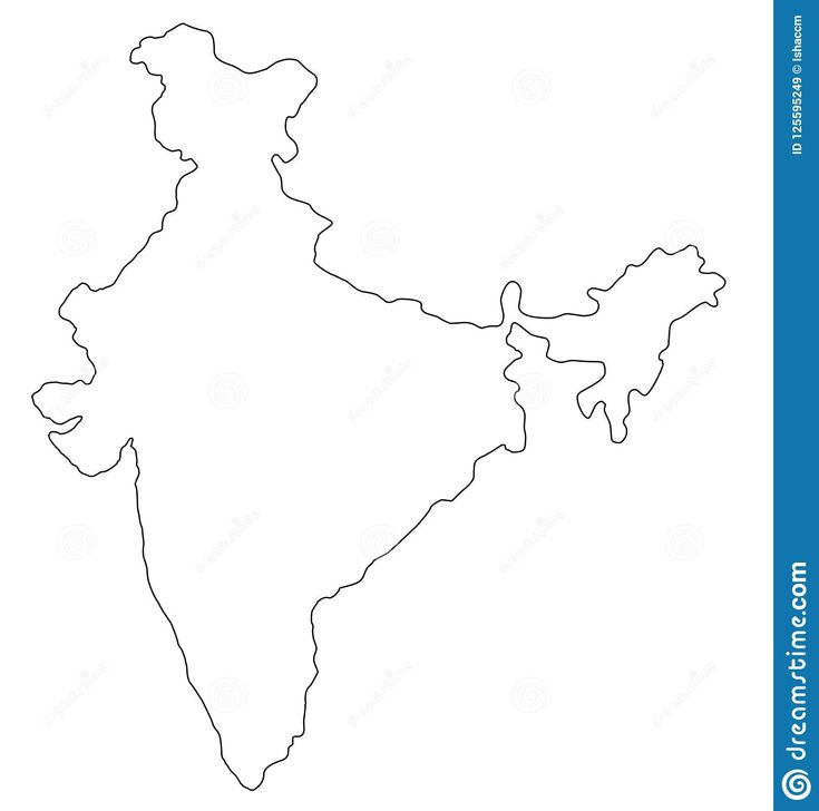 India Outline Map Vector Illustration Stock Vector   Illustration