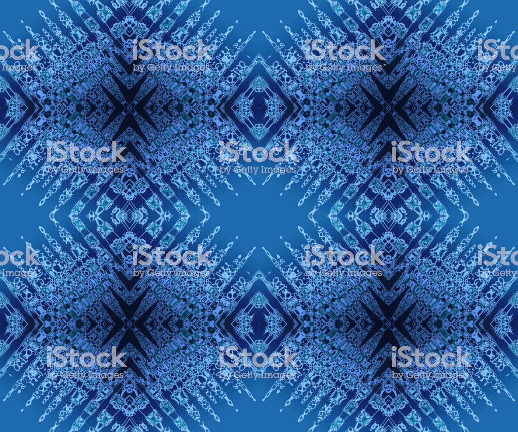 Dark Blue Seamless Pattern Abstract Kaleidoscope Background