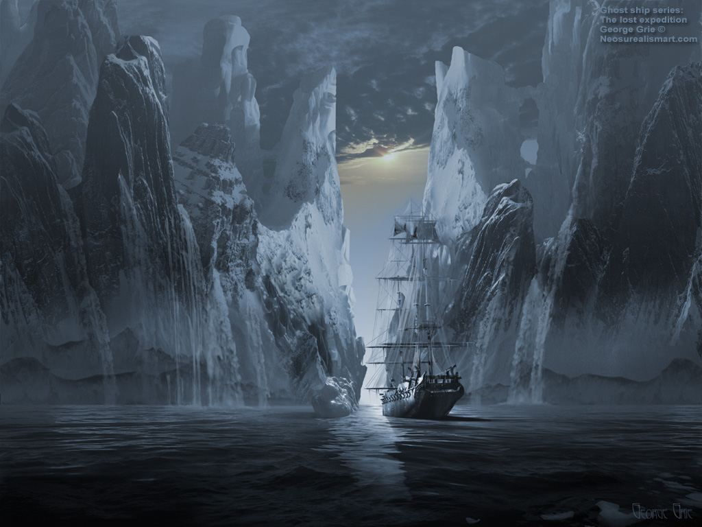 Snow Arctic Ghost Ships Phantom Snowcaps Boat Supernatural Tall Ship