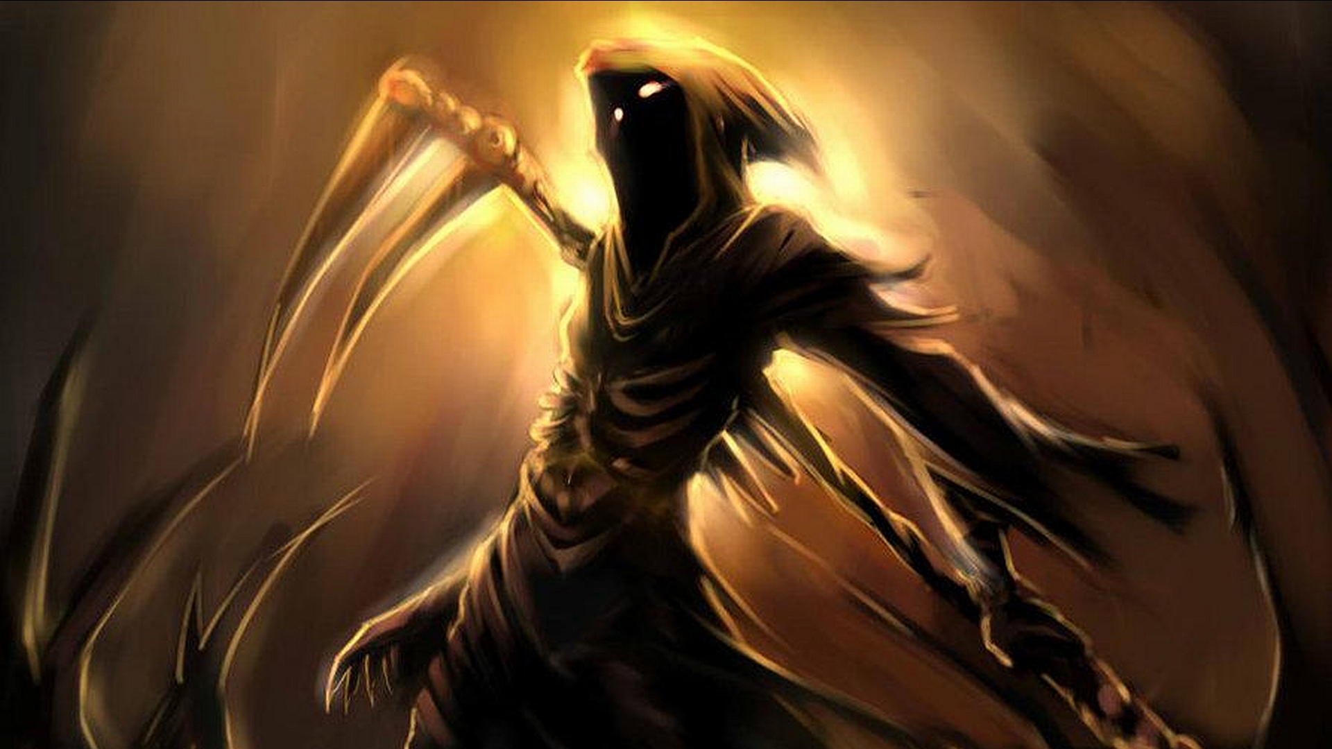 Dark Grim Reaper Horror Skeletons Skull Creepy F Wallpaper