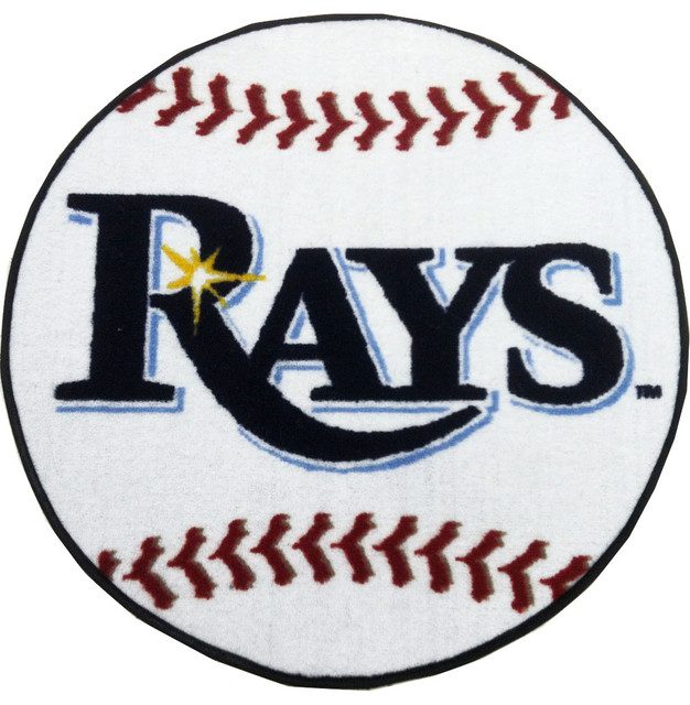 MLB Tampa Bay Devil Rays Baseball Shaped Accent Rug   Contemporary